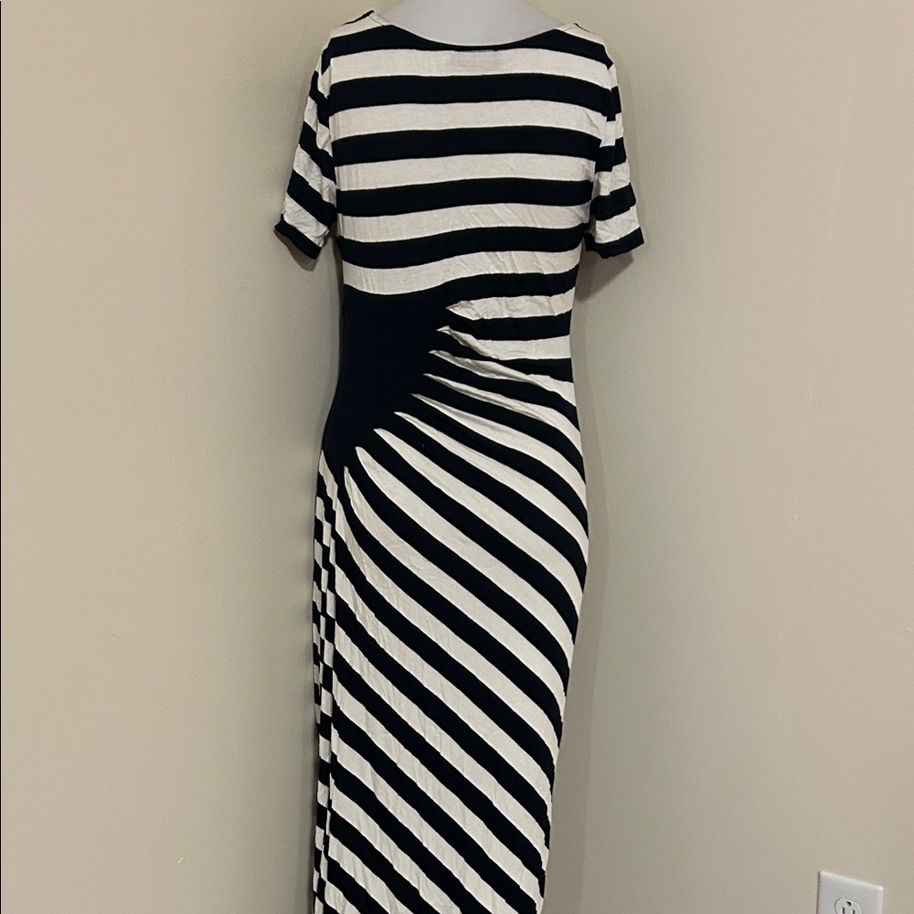 Chic Black and White Striped Maxi Dress - Picture 7 of 8
